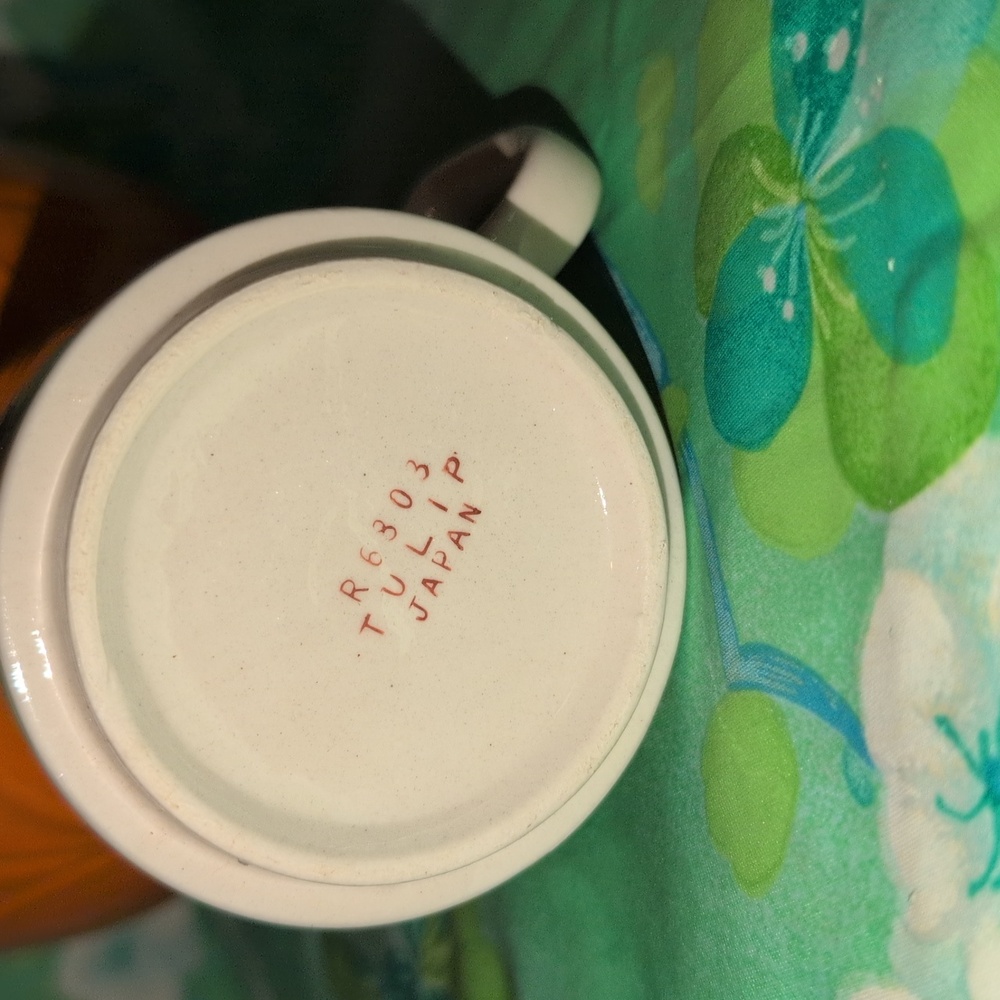 1960s Flower Power Tulip Mugs with Orange Mug Tree And Bowl Made In Japan - Picture 4 of 8